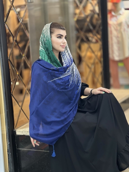 شال نخی حصیری منگوله دار کد 1975