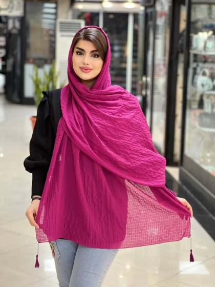 شال پفکی منگوله دار بهاره کد 758
