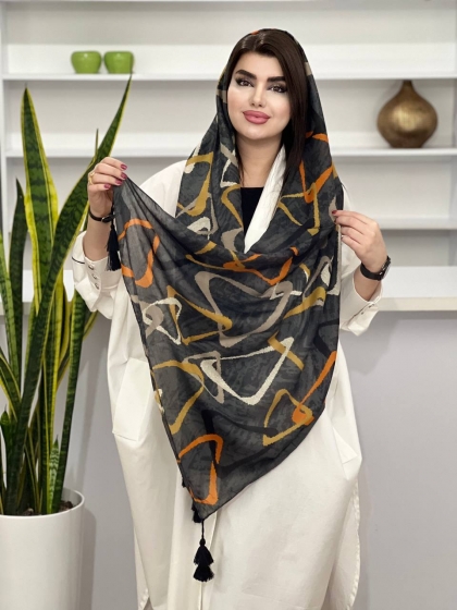 شال نخی ترک دور دوخت منگوله دار کد1167