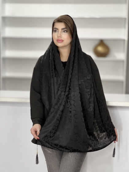 شال نخی ریون پاییزه منگوله دار کد1498