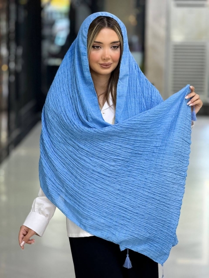 شال نخی برفکی منگوله دار کد 2745