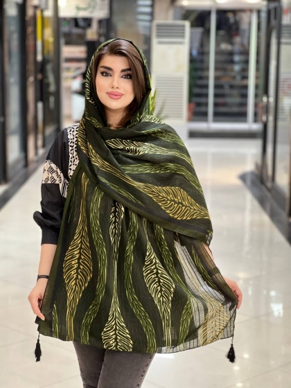 شال نخی ژاکارد پاییزه منگوله دار کد583
