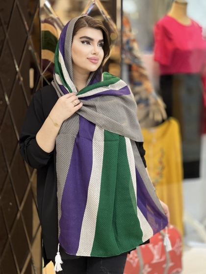 شال نخی سی آی اسکارف پاییزه منگوله دار کد 1357