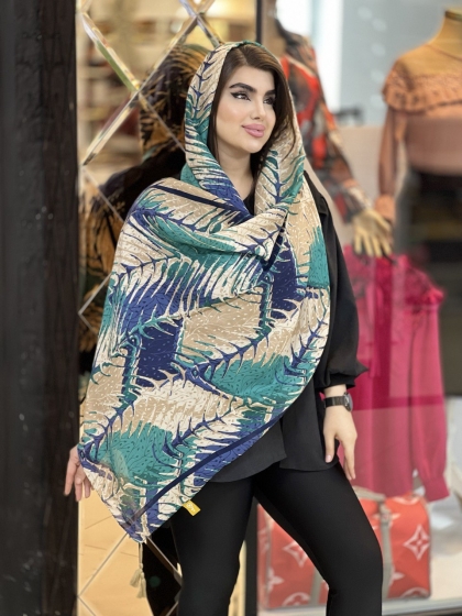 شال نخی ترک منگوله دار کد1653
