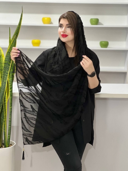 شال نخی یاخما منگوله دار کد 1081