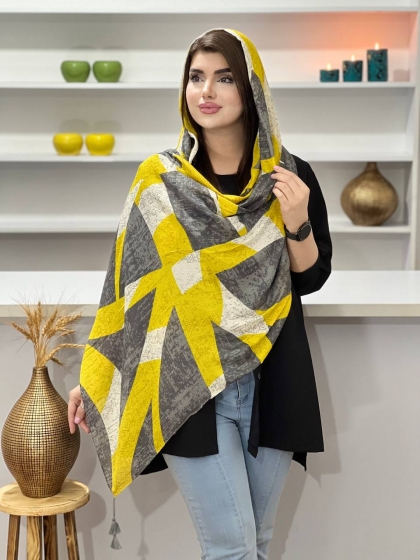 شال نخی اسکارلت منگوله دار کد 1085
