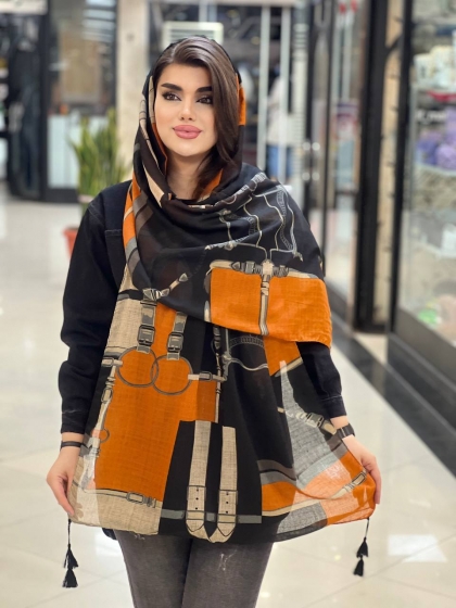 شال نخی ژاکارد منگوله دار بهاره کد 879