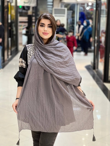 شال حفره منگوله دار پاییزه کد 590