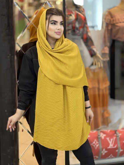 شال نخی پلیسه اعلاء منگوله دار کد1571