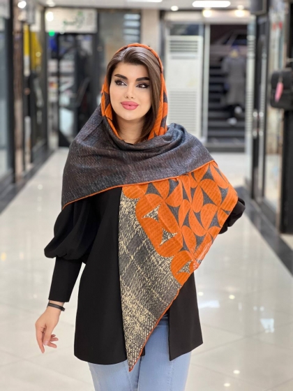 روسری نخی ژاکارد دست دوز کد699