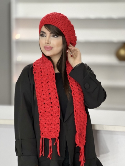 شال و کلاه بافت دست دوز کد1440