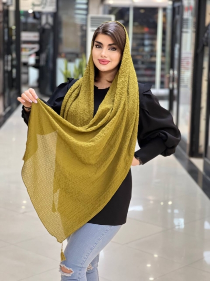 شال نخی حفره پاییزه منگوله دار کد 677
