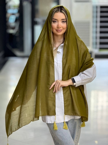 شال نخی اسلپ منگوله دار کد 2656