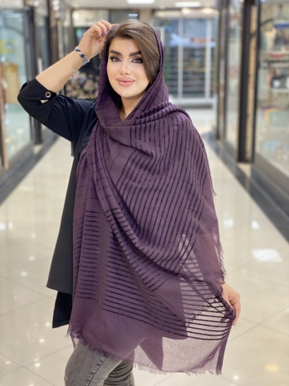 شال نخی(راه راه مخمل) کد 443