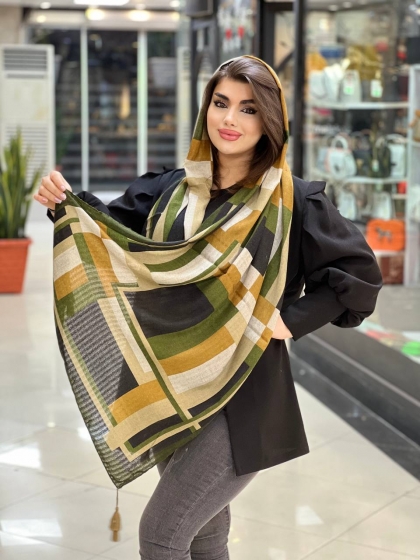 شال حصیری پاییزه منگوله دار کد 662