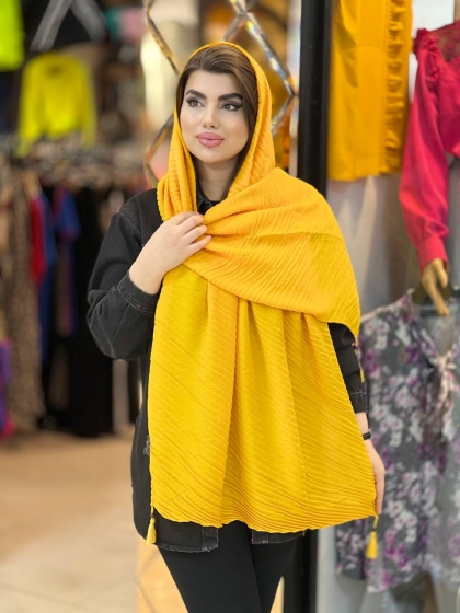 شال نخی پلیسه اعلاء منگوله دار کد1693