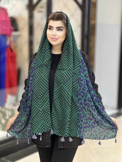 شال نخی بهاره منگوله دار کد1602