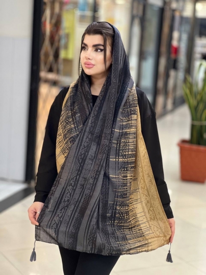 شال نخی ژاکارد منگوله دار کد2087