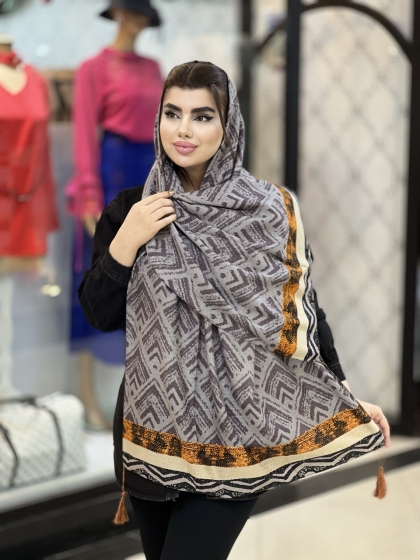 شال نخی بهاره منگوله دار کد 1603