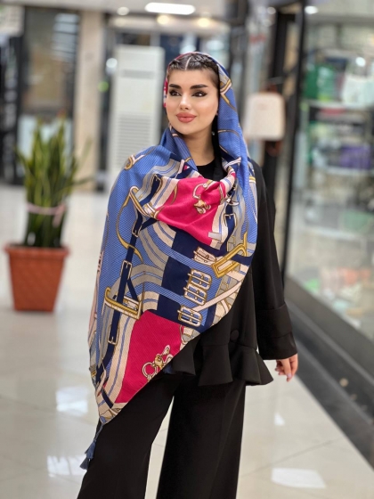 شال نخی ژاکارد منگوله دار کد 972