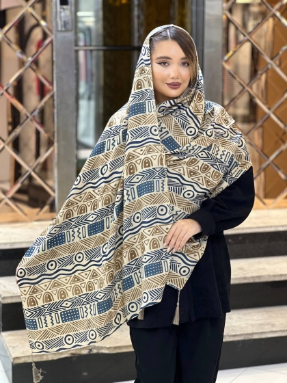 شال نیلا پاییزه منگوله دار کد 2203