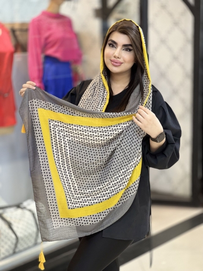 شال نخی سوزنی منگوله دار کد 1720