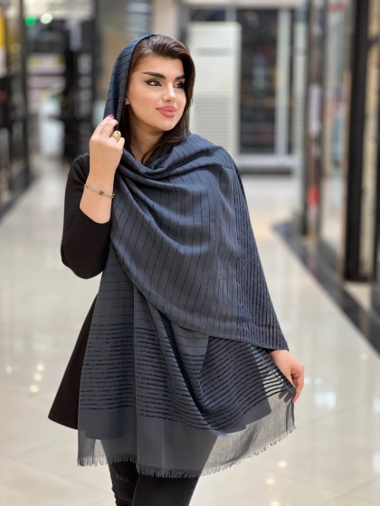 شال نخی راه راه مخمل (ریز) بهاره کد 922