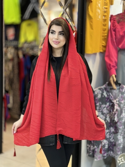 شال نخی پلیسه اعلاء منگوله دار کد 1707