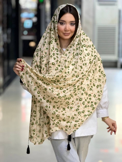 شال نخی سی آی اسکارف منگوله دار کد 2587