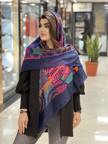 روسری نخی دور دست دوز  کد 1308