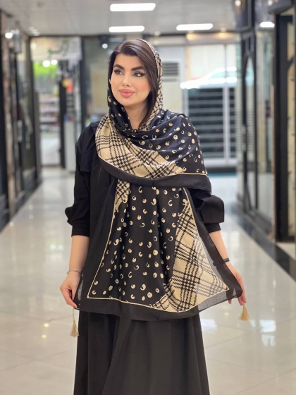 شال نخی ژاکارد منگوله دار کد2066