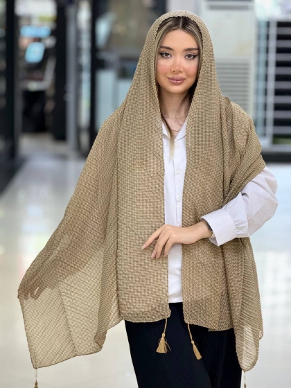 شال سی آی اسکارف پلیسه منگوله دار کد 2665