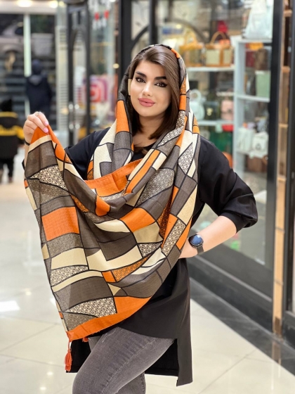 شال حصیری پاییزه منگوله دار کد 615