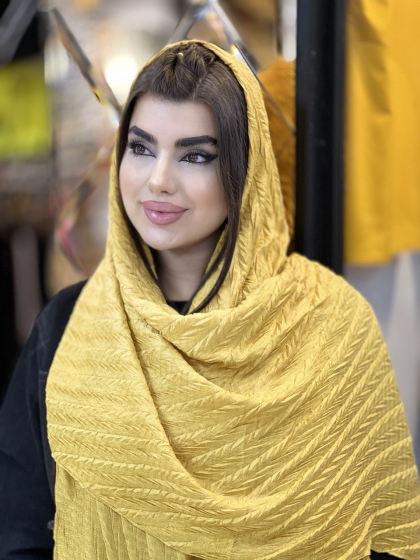 شال نخی پلیسه اعلاء منگوله دار کد1767