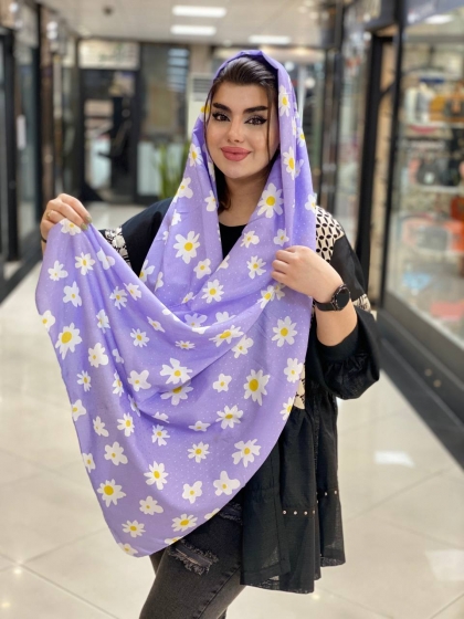 شال نخی دور دوخت طرح بابونه کد 512