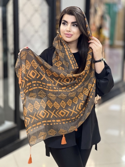 شال نخی سی آی اسکارف منگوله دار کد1739