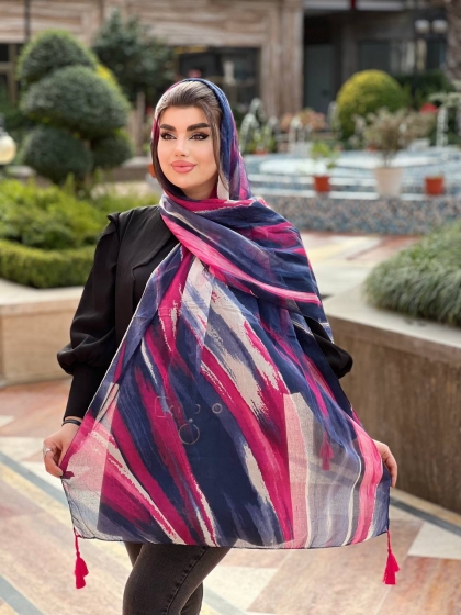عیدانه شال نخی ترک منگوله دار (مناسب فصل بهار) کد 751 