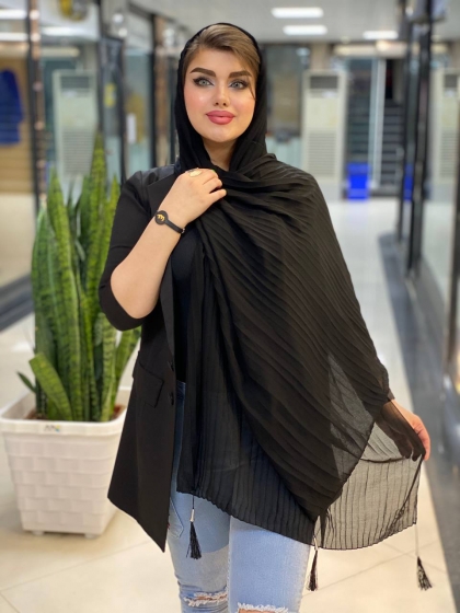 شال پلیسه نخ و حریر کد 317