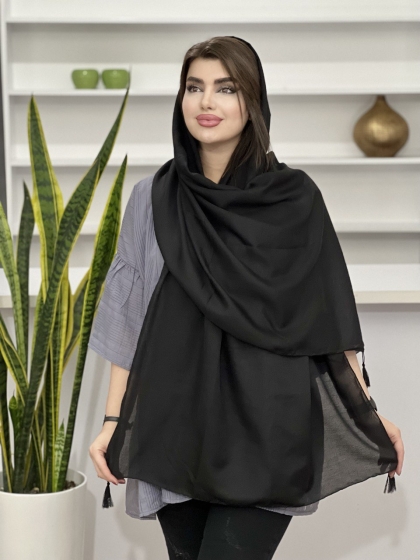 شال نخی دور دست دوز منگوله دار کد 1246