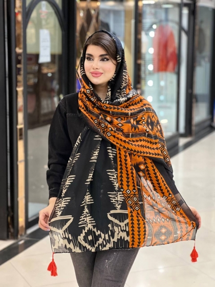 شال نخی ترک منگوله دار کد 823