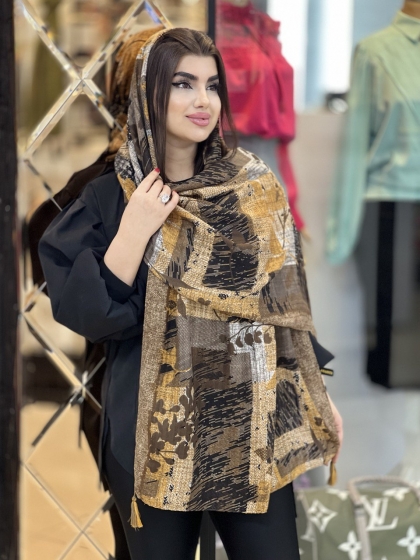 شال نخی بهاره منگوله دار کد 1719