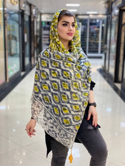 شال نخی ژاکارد منگوله دار کد396