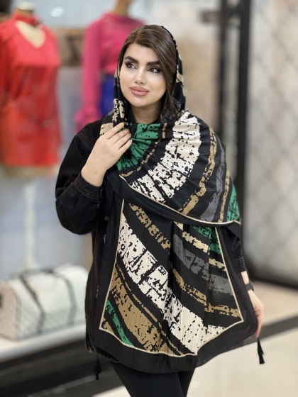 شال نخی ژاکارد منگوله دار کد 1652