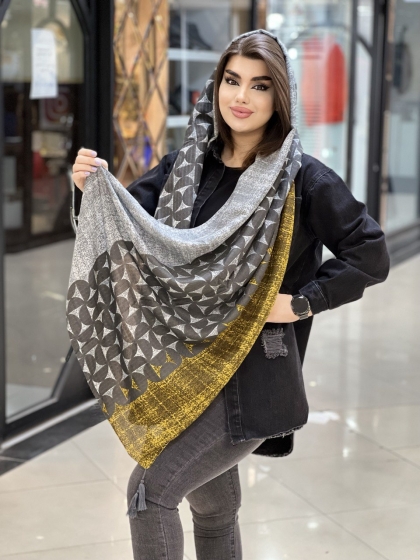 شال نخی حصیری منگوله دار بهاره کد838