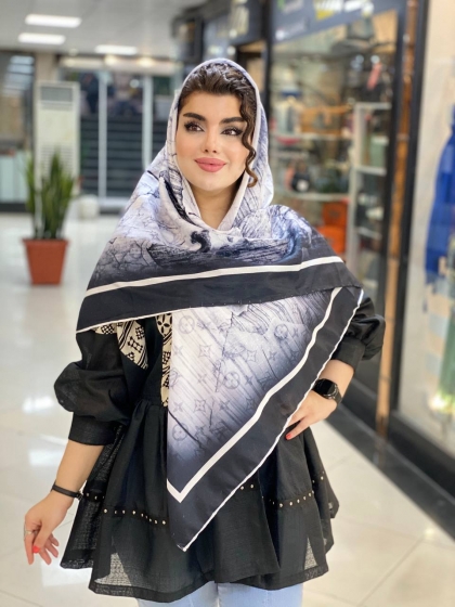روسری نخی دور دست دوز کد 485