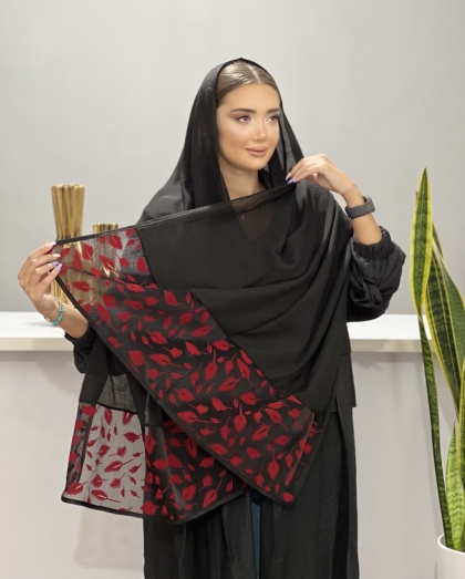 شال نخی دستک طرح برگ کد1306