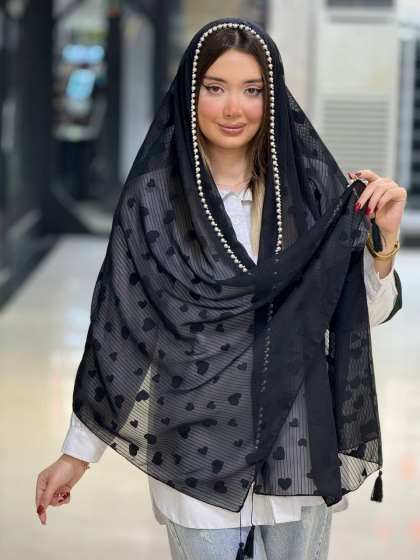 شال کسمه مرواریدی منگوله دار کد 2618