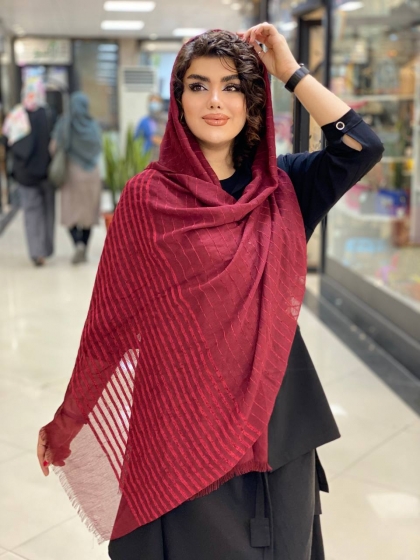  حراج شال نخی راه راه مخمل کد 493