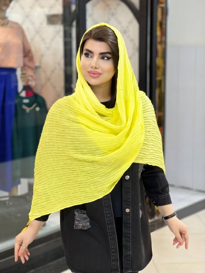 شال نخی پلیسه مربعی اعلاء منگوله دار کد2056