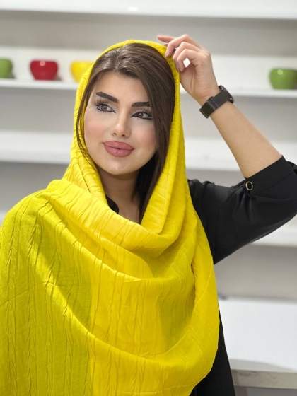 شال نخی پلیسه منگوله دار کد1096
